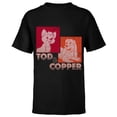 thumbnail image 1 of Disney The Fox and the Hound Tod & Copper Retro - Short Sleeve T-Shirt for Kids -Customized-Black, 1 of 5