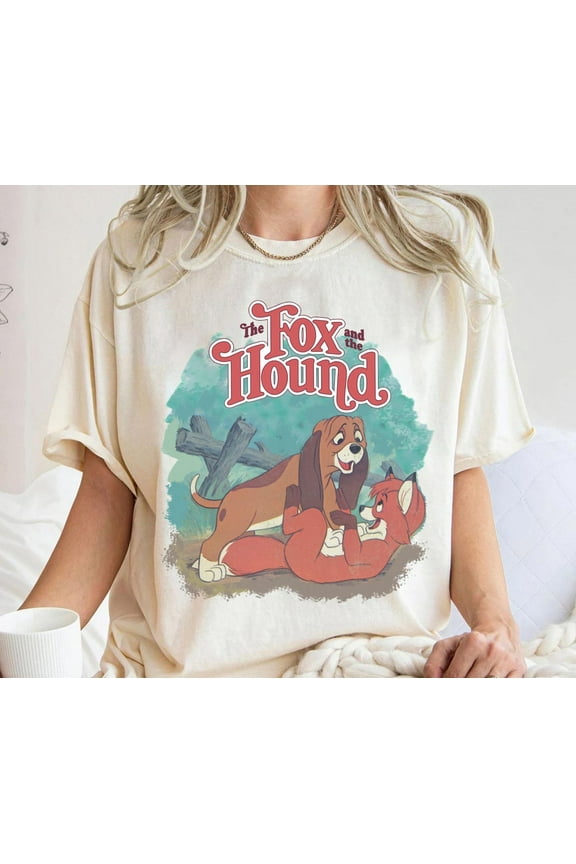 Disney The Fox and the Hound Vintage Classic Poster T-Shirt, Magic Kingdom, Disneyland Family Matching Shirts, Walt Disney World Tee