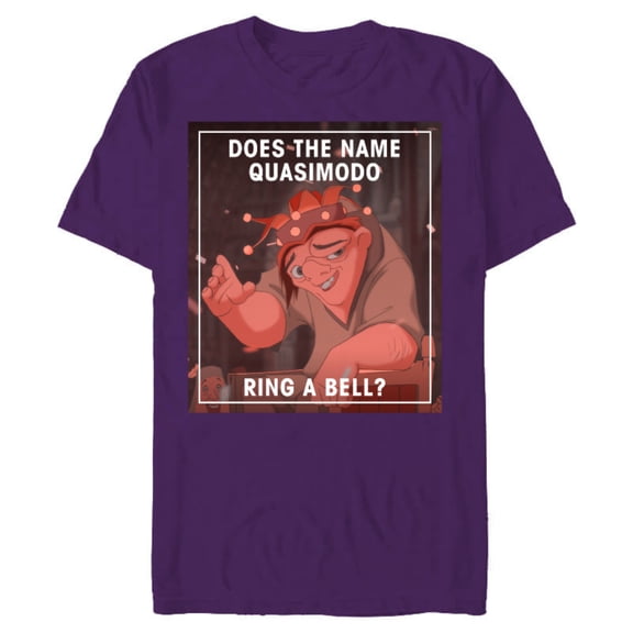 Disney The Hunchback of Notre Dame Quasimodo Funny T-Shirt- Short Sleeve Blended T-Shirt for Adults - Customized-Purple