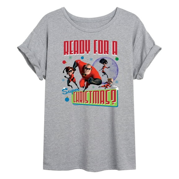 Disney The Incredibles - Holiday - Ready For A Super Christmas - Juniors Ideal Flowy Muscle T-Shirt
