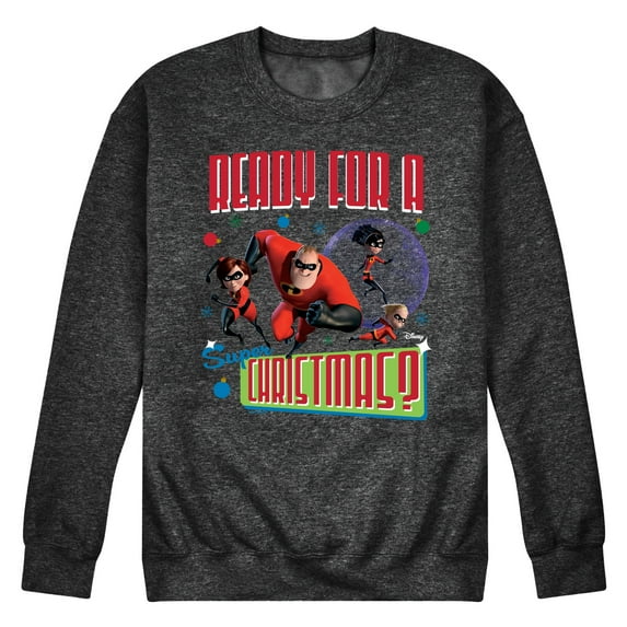 Disney The Incredibles - Holiday - Ready For A Super Christmas - Men's Crew Neck Fleece Pullover