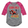 thumbnail image 1 of Disney The Incredibles - Holiday - Ready For A Super Christmas - Toddler & Youth Girls Raglan Graphic T-Shirt, 1 of 4