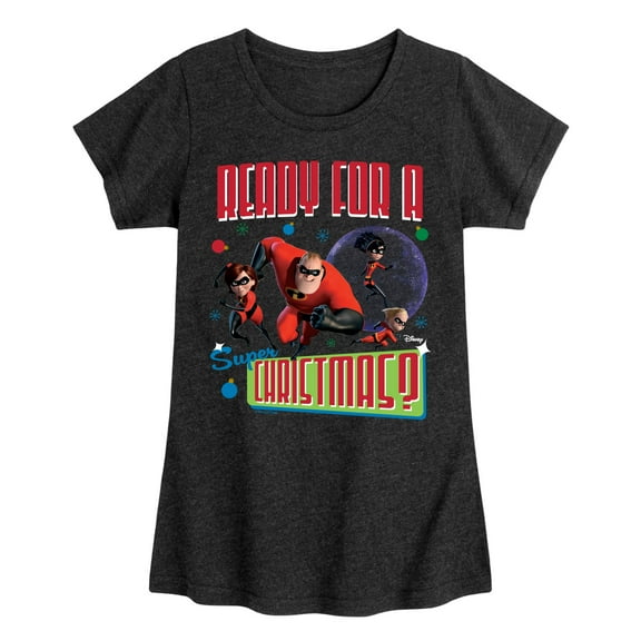 Disney The Incredibles - Holiday - Ready For A Super Christmas - Toddler & Youth Girls Short Sleeve Graphic T-Shirt