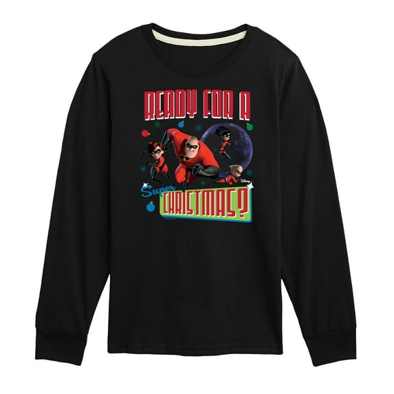 Disney The Incredibles - Holiday - Ready For A Super Christmas - Toddler & Youth Long Sleeve Graphic T-Shirt