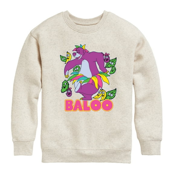 Disney - The Jungle Book - Baloo Stickers - Boys Crew Fleece Sweatshirt