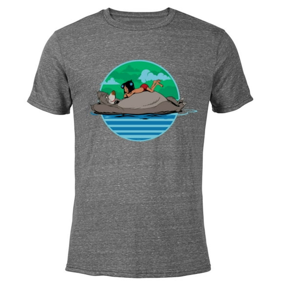 Disney The Jungle Book Baloo and Mowgli - Short Sleeve Blended T-Shirt for Adults - Customized-Dark Heather