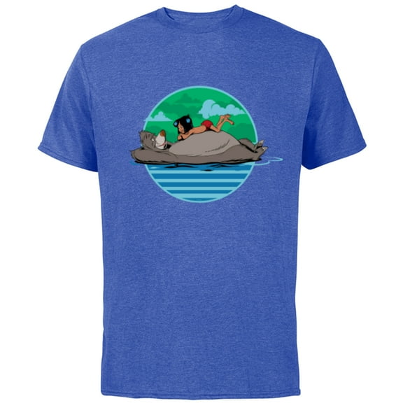 Disney The Jungle Book Baloo and Mowgli - Short Sleeve Cotton T-Shirt for Adults - Customized-Royal Heather