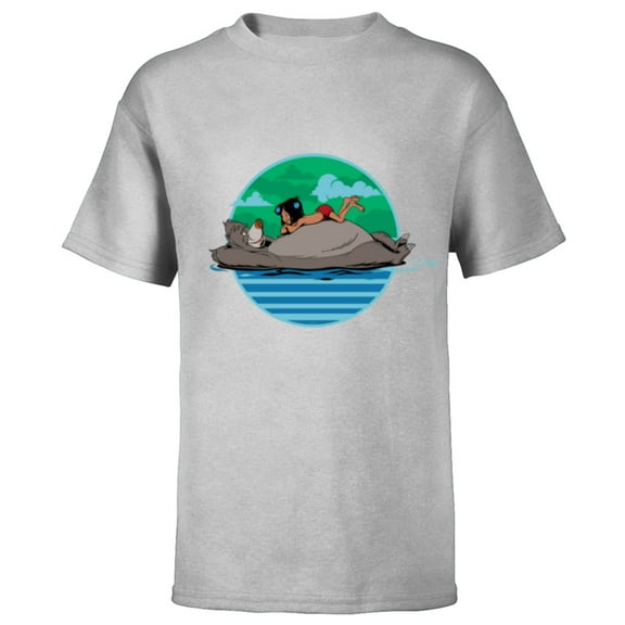 Disney The Jungle Book Baloo and Mowgli - Short Sleeve T-Shirt for Kids - Customized-Athletic Heather