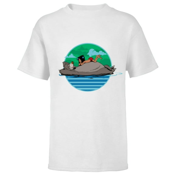 Disney The Jungle Book Baloo and Mowgli - Short Sleeve T-Shirt for Kids - Customized-White