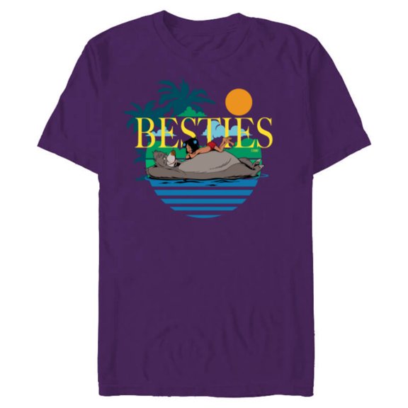 Disney The Jungle Book Bear Necessities 55th Anniversary - Short Sleeve Blended T-Shirt for Adults - Customized-Purple