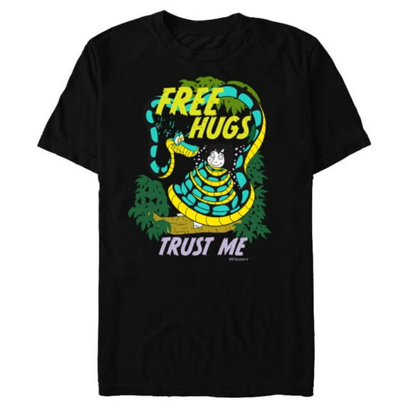 Disney The Jungle Book Free Hugs Trust Me - Short Sleeve Blended T-Shirt for Adults - Customized-Black