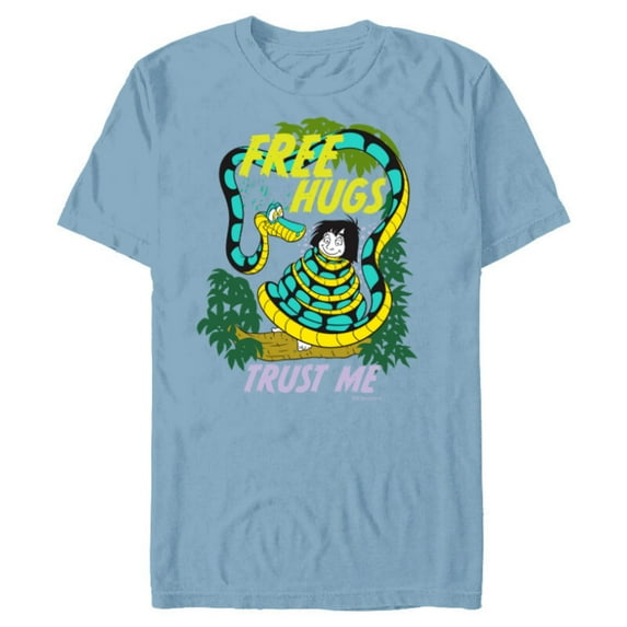 Disney The Jungle Book Free Hugs Trust Me - Short Sleeve Blended T-Shirt for Adults - Customized-Ocean Blue
