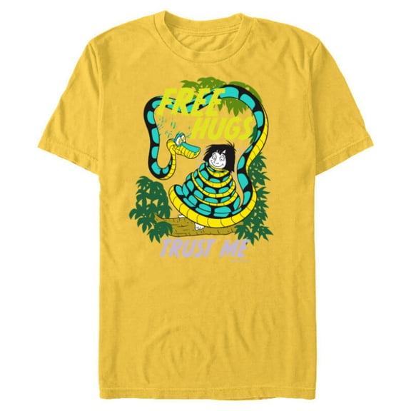 Disney The Jungle Book Free Hugs Trust Me - Short Sleeve Blended T-Shirt for Adults - Customized-Yellow