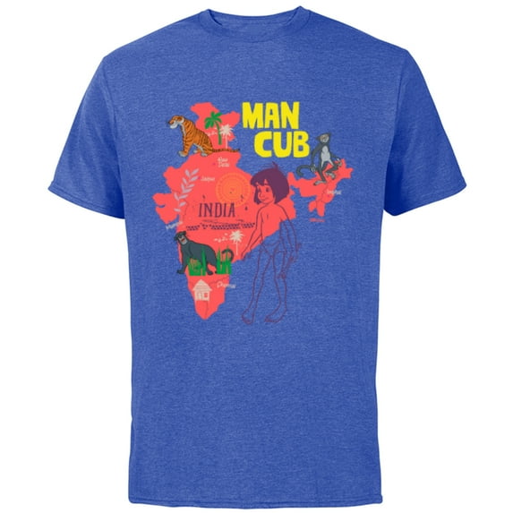 Disney The Jungle Book Mowgli the Man Cub - Short Sleeve Cotton T-Shirt for Adults - Customized-Royal Heather