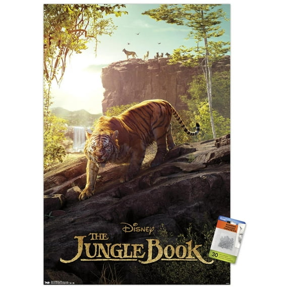 Disney The Jungle Book - Tiger Wall Poster with Push Pins, 22.375" x 34"
