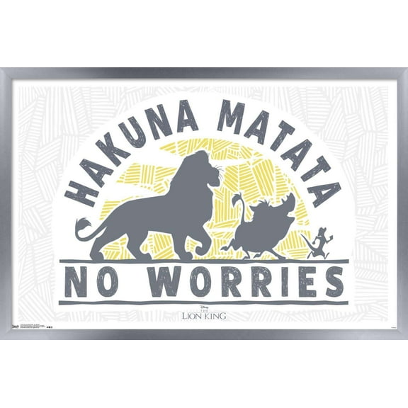 Disney The Lion King 1994 - No Worries Wall Poster, 14.725" x 22.375", Framed