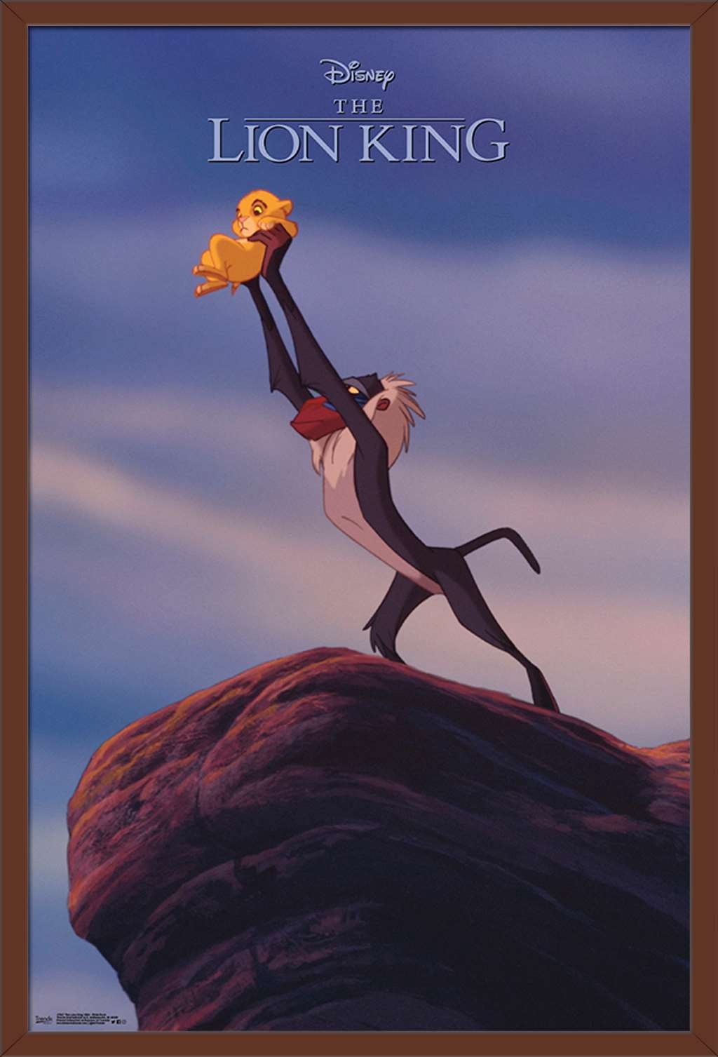 Disney The Lion King 1994 - Pride Rock Wall Poster, 22.375" x 34", Framed