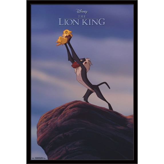 Disney The Lion King 1994 - Pride Rock Wall Poster, 22.375" x 34", Framed