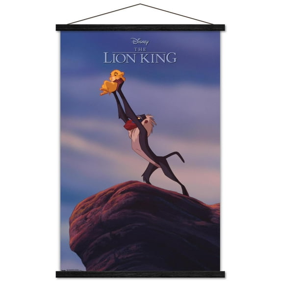 Disney The Lion King 1994 - Pride Rock Wall Poster with Wooden Magnetic Frame, 22.375" x 34"