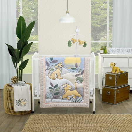 Disney The Lion King 3-Piece Crib Bedding Set, Crib, Yellow, Blue, Green