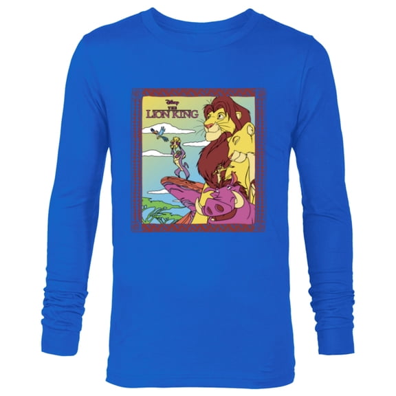 Disney The Lion King 30th Anniversary Family Retro Colors - Long Sleeve T-Shirt for Men - Customized-Navy