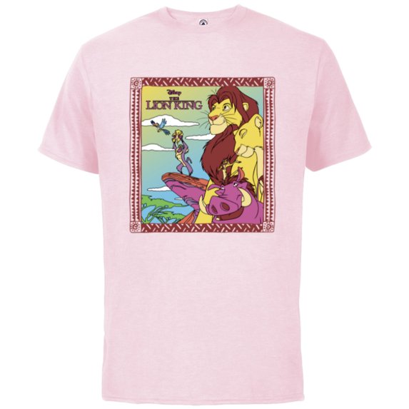 Disney The Lion King 30th Anniversary Family Retro Colors - Short Sleeve Cotton T-Shirt for Adults - Customized-Soft Pink