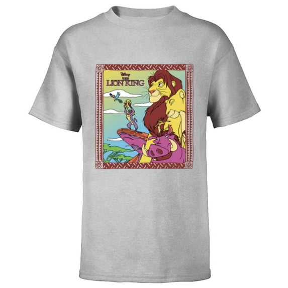Disney The Lion King 30th Anniversary Family Retro Colors - Short Sleeve T-Shirt for Kids - Customized-Athletic Heather