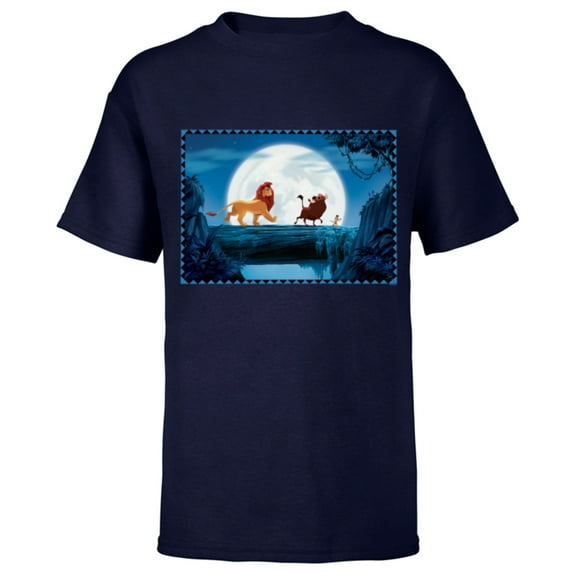 Disney The Lion King 30th Anniversary Hakuna Matata March - Short Sleeve T-Shirt for Kids - Customized-Navy