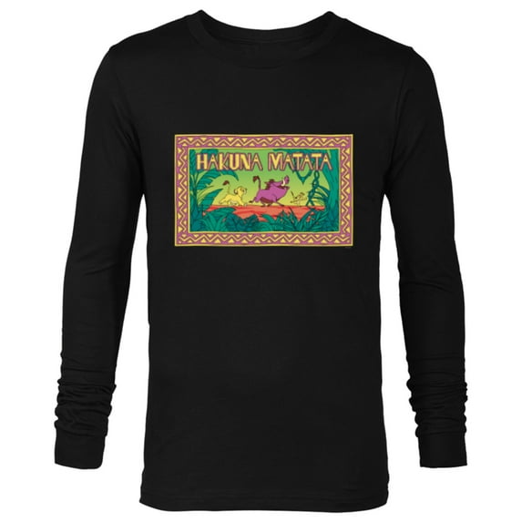 Disney The Lion King 30th Anniversary Hakuna Matata Retro - Long Sleeve T-Shirt for Men - Customized-Black