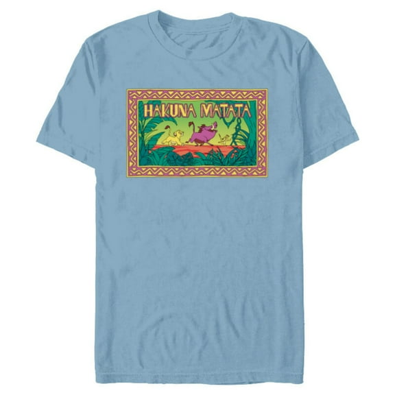 Disney The Lion King 30th Anniversary Hakuna Matata Retro - Short Sleeve Blended T-Shirt for Adults - Customized-Ocean Blue