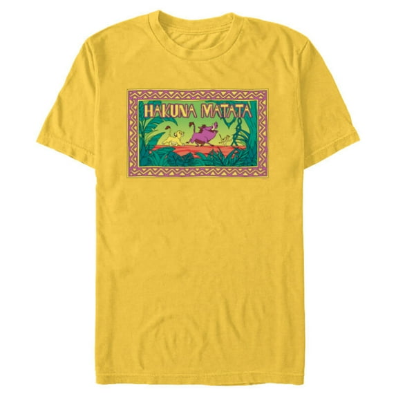 Disney The Lion King 30th Anniversary Hakuna Matata Retro - Short Sleeve Blended T-Shirt for Adults - Customized-Yellow