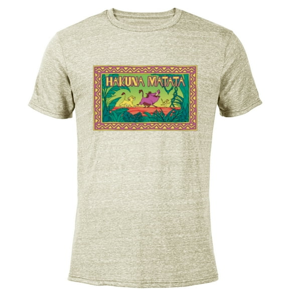 Disney The Lion King 30th Anniversary Hakuna Matata Retro - Short Sleeve Blended T-Shirt for Adults - Customized-Yellow