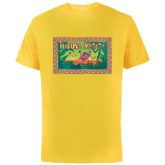 Disney The Lion King 30th Anniversary Hakuna Matata Retro - Short Sleeve Cotton T-Shirt for Adults - Customized-Yellow