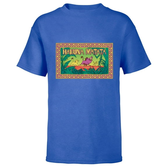 Disney The Lion King 30th Anniversary Hakuna Matata Retro - Short Sleeve T-Shirt for Kids - Customized-Royal