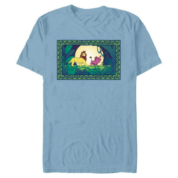 Disney The Lion King 30th Anniversary Log Bridge Retro Color - Short Sleeve Blended T-Shirt for Adults - Customized-Ocean Blue