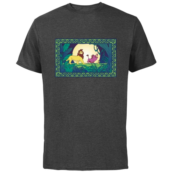 Disney The Lion King 30th Anniversary Log Bridge Retro Color - Short Sleeve Cotton T-Shirt for Adults - Customized-Charcoal