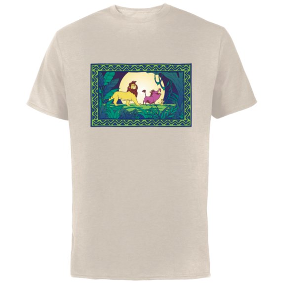 Disney The Lion King 30th Anniversary Log Bridge Retro Color - Short Sleeve Cotton T-Shirt for Adults - Customized-Natural