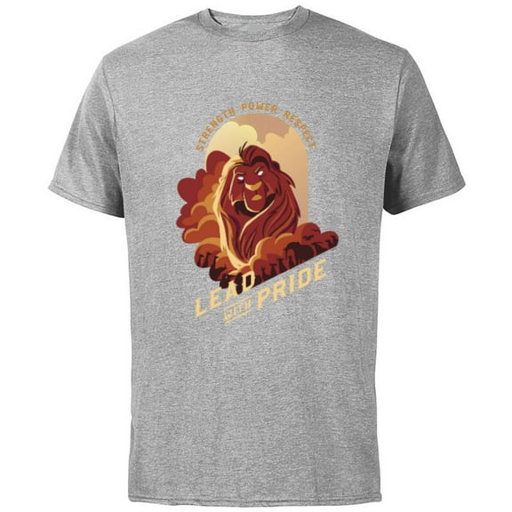 Disney The Lion King 30th Anniversary Mufasa Lead with Pride - Short Sleeve Cotton T-Shirt for Adults - Customized-Athletic Heather