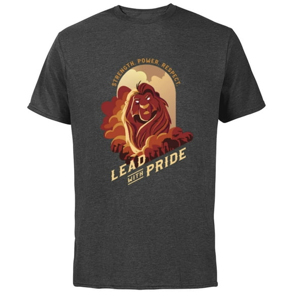 Disney The Lion King 30th Anniversary Mufasa Lead with Pride - Short Sleeve Cotton T-Shirt for Adults - Customized-Charcoal