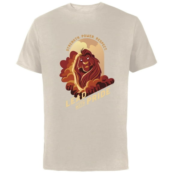 Disney The Lion King 30th Anniversary Mufasa Lead with Pride - Short Sleeve Cotton T-Shirt for Adults - Customized-Natural