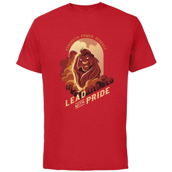 Disney The Lion King 30th Anniversary Mufasa Lead with Pride - Short Sleeve Cotton T-Shirt for Adults - Customized-Red
