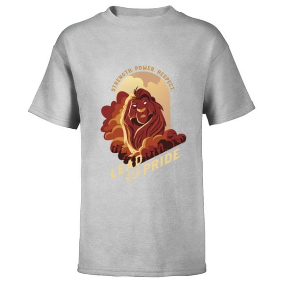 Disney The Lion King 30th Anniversary Mufasa Lead with Pride - Short Sleeve T-Shirt for Kids - Customized-Athletic Heather