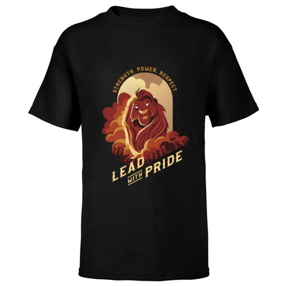 Disney The Lion King 30th Anniversary Mufasa Lead with Pride - Short Sleeve T-Shirt for Kids - Customized-Black