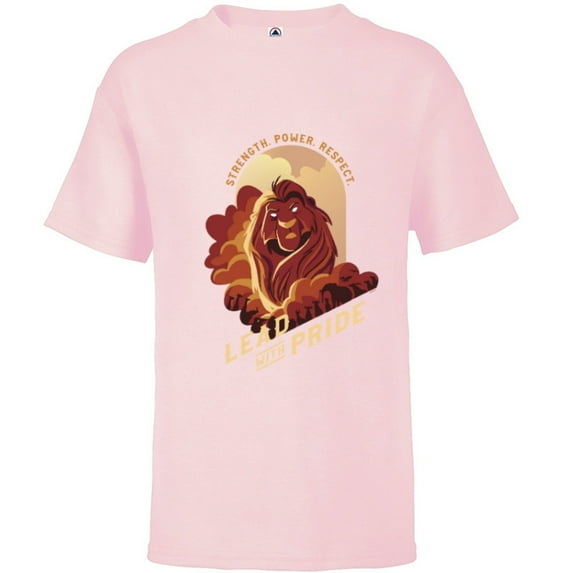 Disney The Lion King 30th Anniversary Mufasa Lead with Pride - Short Sleeve T-Shirt for Kids - Customized-Soft Pink