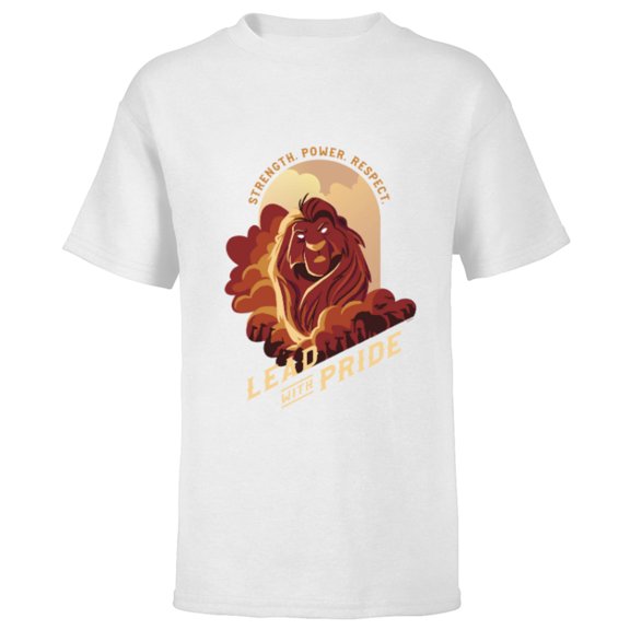Disney The Lion King 30th Anniversary Mufasa Lead with Pride - Short Sleeve T-Shirt for Kids - Customized-White