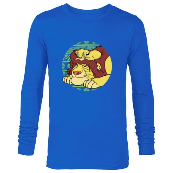 Disney The Lion King 30th Anniversary Mufasa & Simba Retro - Long Sleeve T-Shirt for Men - Customized-Navy