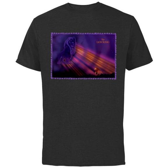 Disney The Lion King 30th Anniversary Mufasa’s Message - Short Sleeve Cotton T-Shirt for Adults - Customized-Black