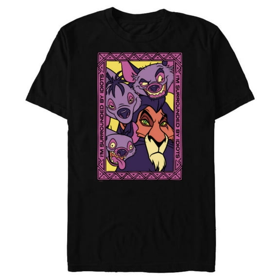 Disney The Lion King 30th Anniversary Scar and Hyenas Idiots - Short Sleeve Blended T-Shirt for Adults - Customized-Black