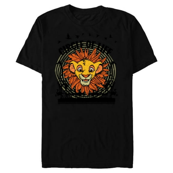 Disney The Lion King 30th Anniversary Simba Circle of Life - Short Sleeve Blended T-Shirt for Adults - Customized-Black