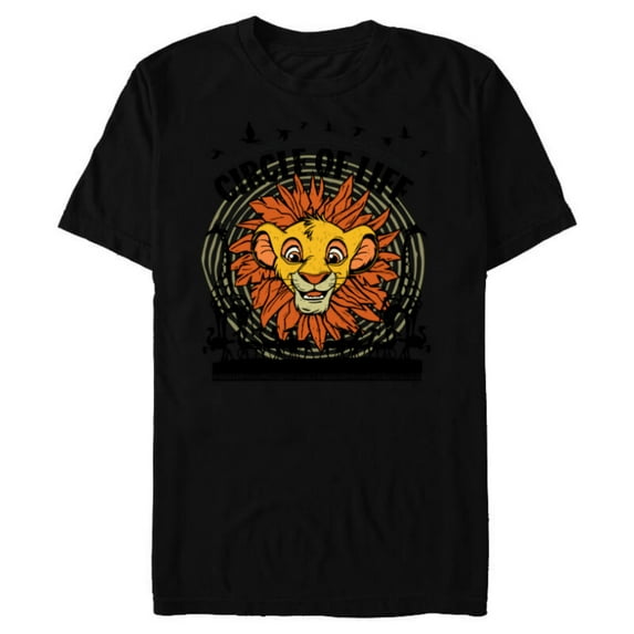 Disney The Lion King 30th Anniversary Simba Circle of Life - Short Sleeve Blended T-Shirt for Adults - Customized-Black